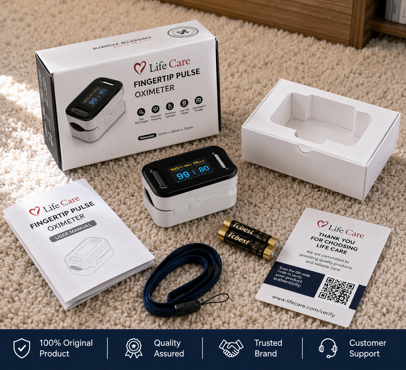 Life Care Pulse Oximeter – SpO2 & Heart Rate Monitor 2 Life Care Pulse Oximeter – SpO2 & Heart Rate Monitor - Image 2
