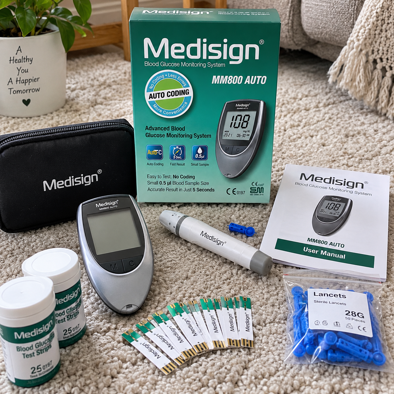 Medisign MM800 Auto Blood Glucose Meter – 5 Second Testing 2 Medisign MM800 Auto Blood Glucose Meter – 5 Second Testing - Image 2