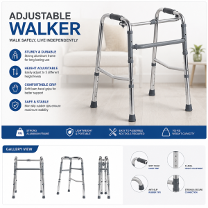Adjustable Folding Walking Walker – Lightweight Mobility Support