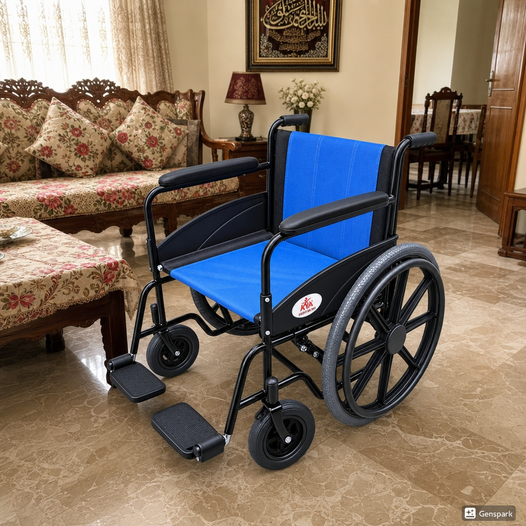 Folding Wheelchair for Home Use and Travel | Comfortable Seat Cushion 2 Folding Wheelchair for Home Use and Travel | Comfortable Seat Cushion - Image 2